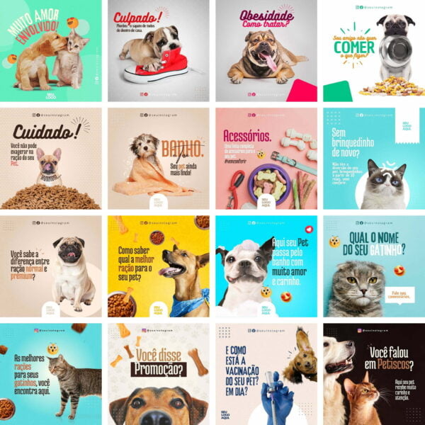 Pack Canva Pet Shop Petshop Templates Editaveis 39 Artes Bonus