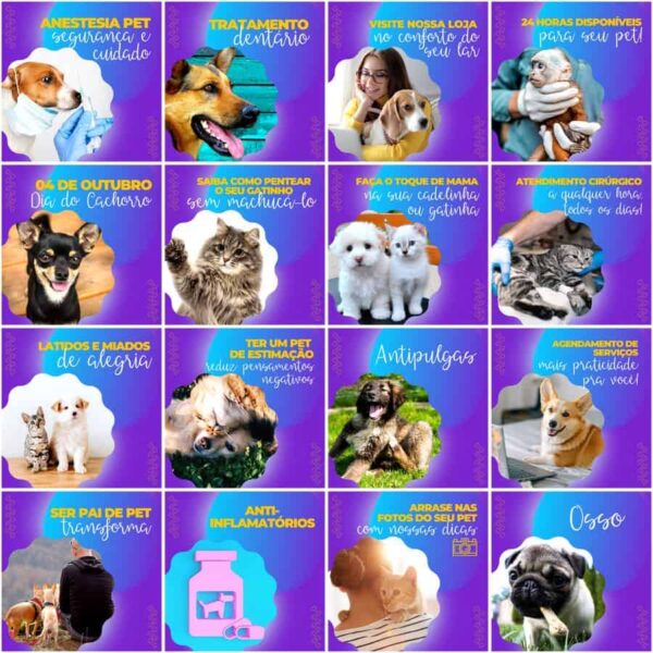 Pack Canva Pet Shop Template Canva 200 Artes + Legendas - Imagem 3