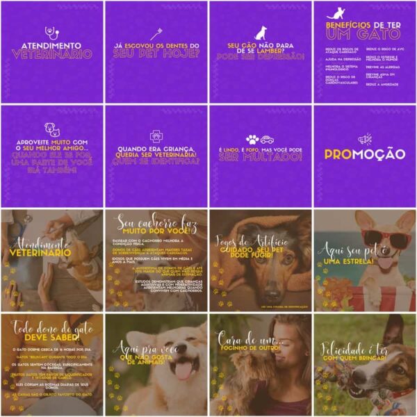 Pack Canva Pet Shop Template Canva 200 Artes + Legendas - Imagem 9