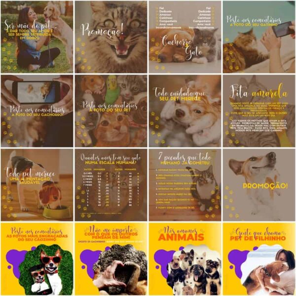 Pack Canva Pet Shop Template Canva 200 Artes + Legendas - Imagem 8