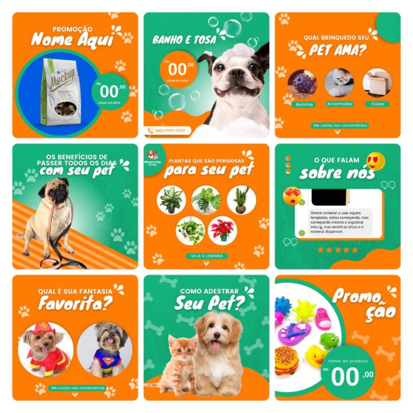 Pack Canva Pet Shop Template Editavel 30 Artes Bonus