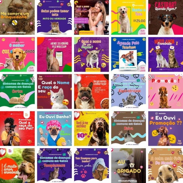 Pack Canva Petshop Pet Shop Templates Editaveis 360 Artes Bonus 3