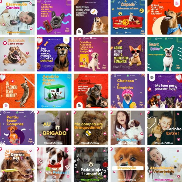 Pack Canva Petshop Pet Shop Templates Editaveis 360 Artes Bonus