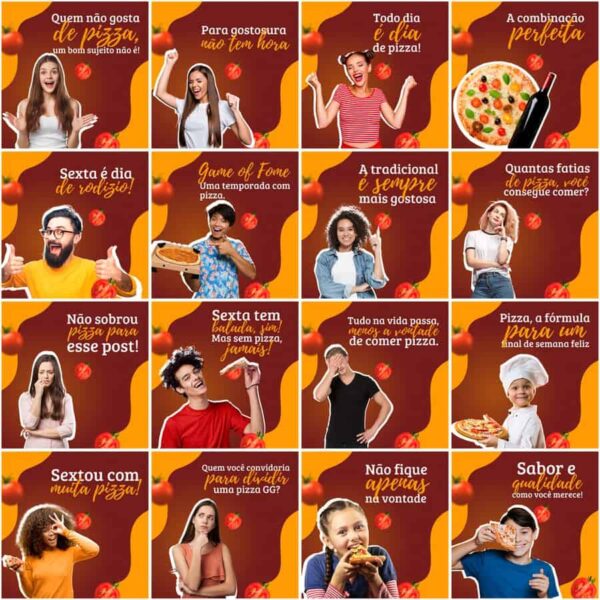Pack Canva Pizzaria Pizza Templates Editaveis 200 Artes Legendas
