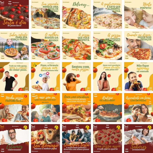 Pack Canva Pizzaria Pizza Templates Editaveis 400 Artes Bonus