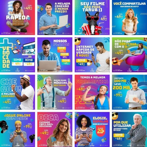 Pack Canva Provedor de Internet 4.0 Template Canva 40 Artes + Bônus - Imagem 2