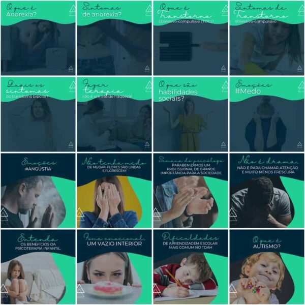 Pack Canva Psicólogo Psicologia Template Canva 200 Artes + Legendas - Imagem 6