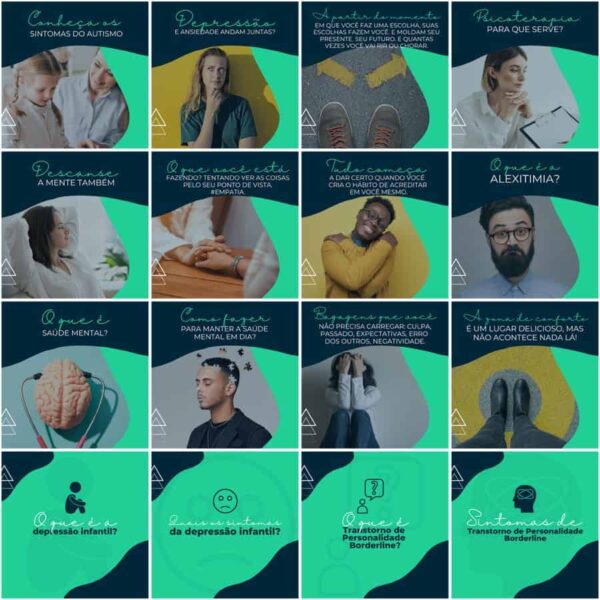 Pack Canva Psicólogo Psicologia Template Canva 200 Artes + Legendas - Imagem 7