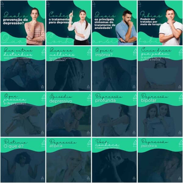 Pack Canva Psicólogo Psicologia Template Canva 200 Artes + Legendas - Imagem 5