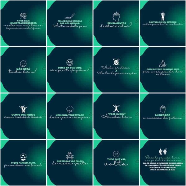 Pack Canva Psicólogo Psicologia Template Canva 200 Artes + Legendas - Imagem 4