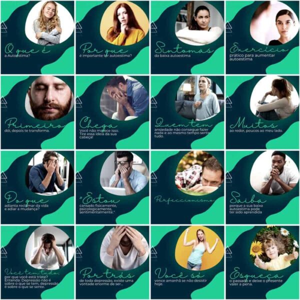 Pack Canva Psicólogo Psicologia Template Canva 200 Artes + Legendas - Imagem 8