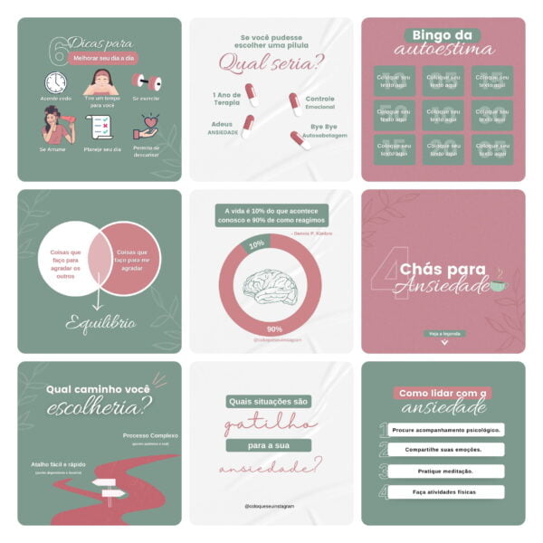 Pack Canva Psicologos Template Editavel 30 Artes Bonus 2