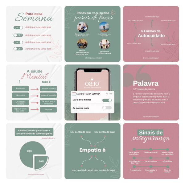 Pack Canva Psicologos Template Editavel 30 Artes Bonus