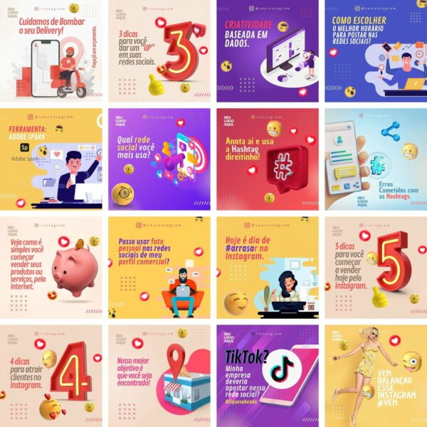 Pack Canva Social Media Marketing Digital Templates Editaveis 40 Artes Bonus