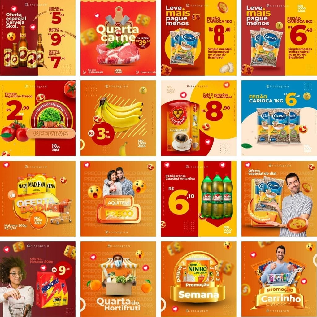 Pack Canva Supermercado Mercado Template Canva 32 Artes B nus Midas Pack canva supermercado mercado template canva 32 artes b nus midas