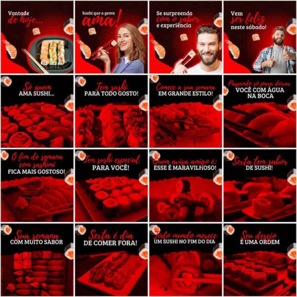 Pack Canva Sushi Templates Editaveis 200 Artes Legendas 2