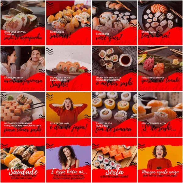 Pack Canva Sushi Templates Editaveis 200 Artes Legendas 4