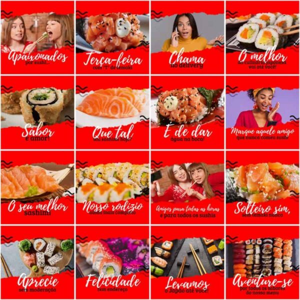 Pack Canva Sushi Templates Editaveis 200 Artes Legendas 5