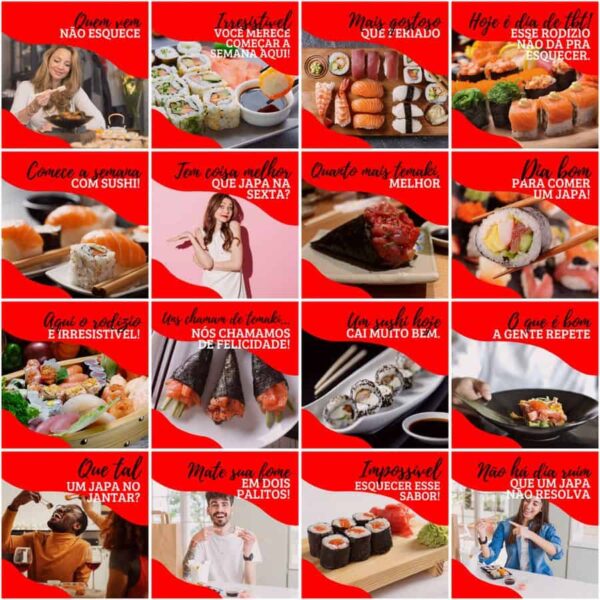Pack Canva Sushi Templates Editaveis 200 Artes Legendas 6