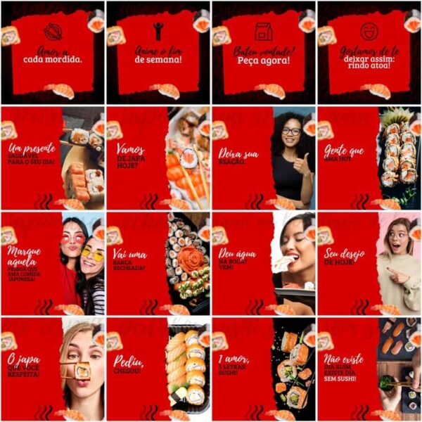 Pack Canva Sushi Templates Editaveis 200 Artes Legendas 8