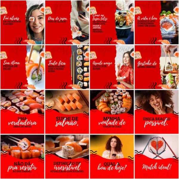 Pack Canva Sushi Templates Editaveis 200 Artes Legendas 9