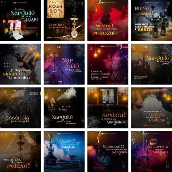 Pack Canva Tabacaria Narguile Templates Editaveis 30 Artes Bonus