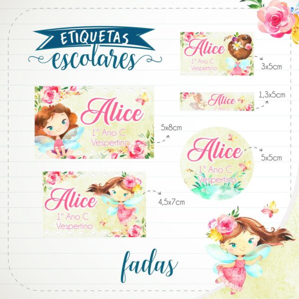 Pack de Etiquetas Escolares - Arquivo Digital - Imagem 3
