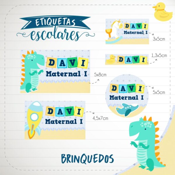 Pack de Etiquetas Escolares - Arquivo Digital - Imagem 2