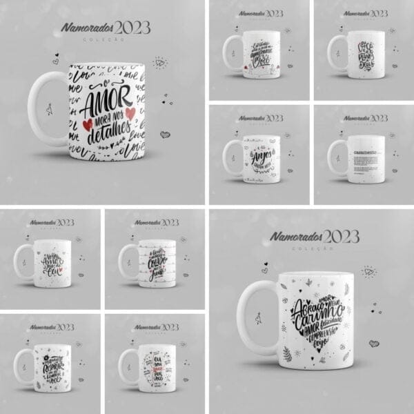Pack Dia Dos Namorados 2023 Artes Canecas Frases Românticas