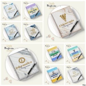 pack digital agendas profissoes masculinas canecas cadernos profissoes