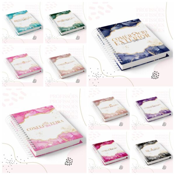 Pack Encadernação Profissões Feminina - Arquivo Digital