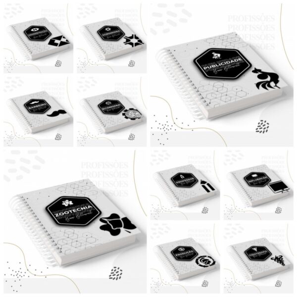 Pack Encadernação Profissões Masculinas - Arquivo Digital