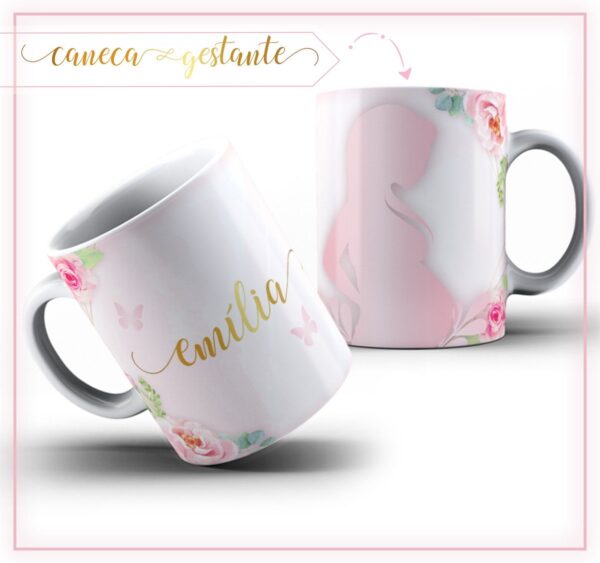 Pack Estampa Arte Caneca Gestante - Arquivo Digital - Imagem 4