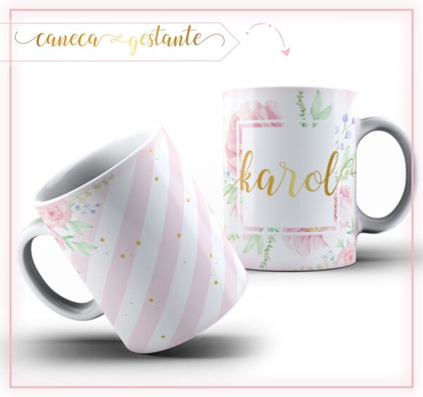 Pack Estampa Arte Caneca Gestante - Arquivo Digital - Imagem 3