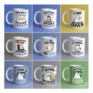 Pack Estampas Caneca Dia dos Pais Flork Em Corel Sublimação
