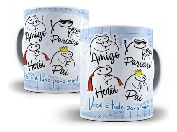 Pack Estampas Caneca Dia dos Pais Flork Em Corel Sublimação