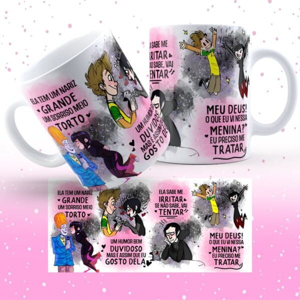 Pack Estampas Caneca Sorriso Torto Dia Dos Namorados Ele Ela