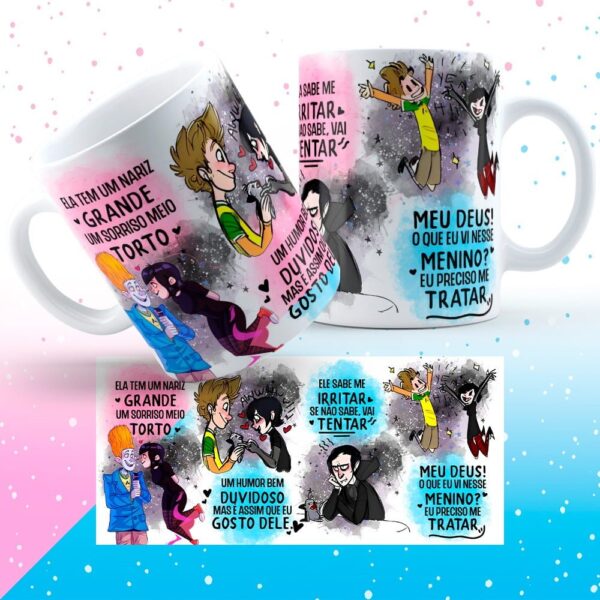 Pack Estampas Caneca Sorriso Torto Dia Dos Namorados Ele Ela