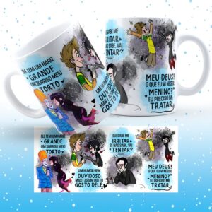 Pack Estampas Caneca Sorriso Torto Dia Dos Namorados Ele Ela