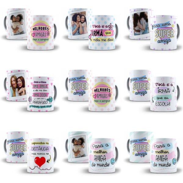 Pack Estampas Sublimação Amigas Amizade Editável Corel Draw