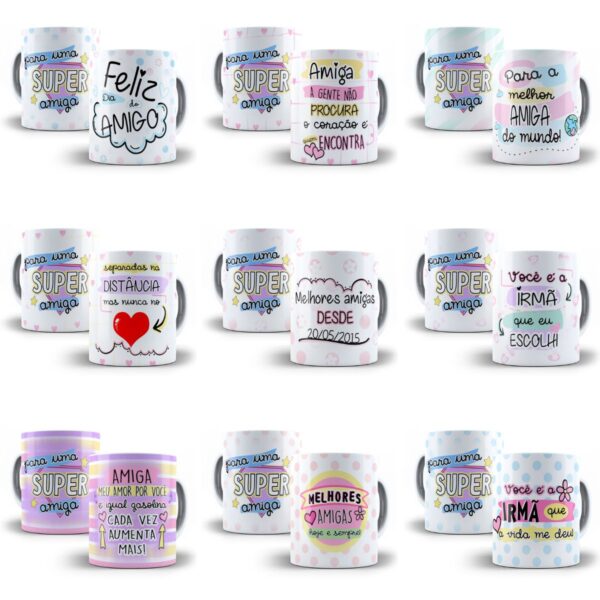 Pack Estampas Sublimação Amigas Amizade Editável Corel Draw