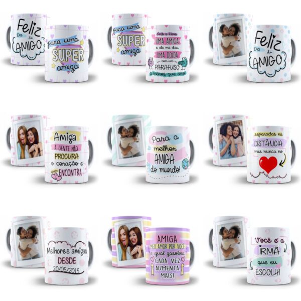 Pack Estampas Sublimação Amigas Amizade Editável Corel Draw