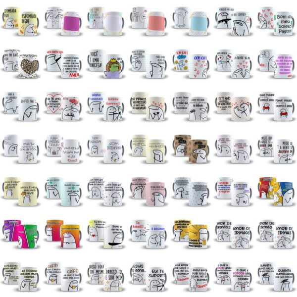 Pack Flork Bento +1600 Artes Caneca Diversos Temas Memes