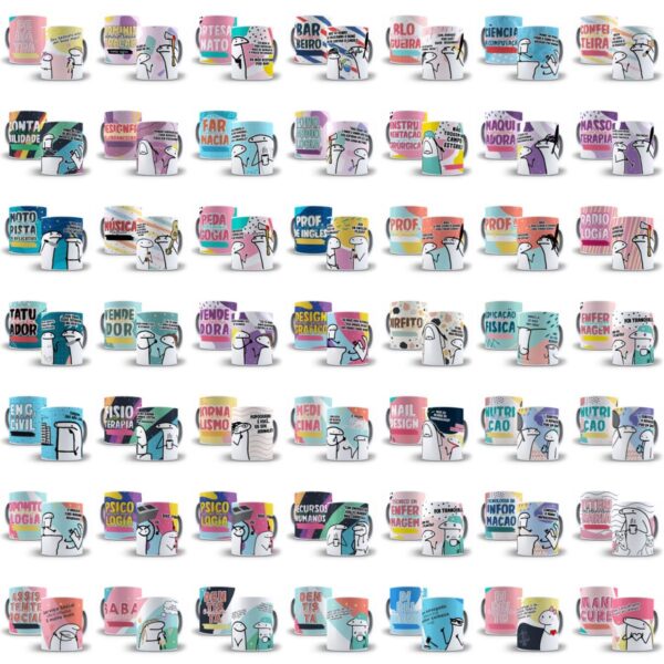 Pack Flork Bento +1600 Artes Caneca Diversos Temas Memes