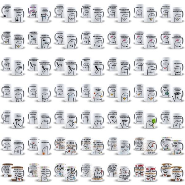 Pack Flork Bento +1600 Artes Caneca Diversos Temas Memes