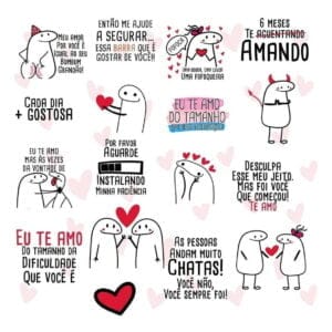 Pack Flork Bentô Dia Dos Namorados Png + 230 Arquivos Frases