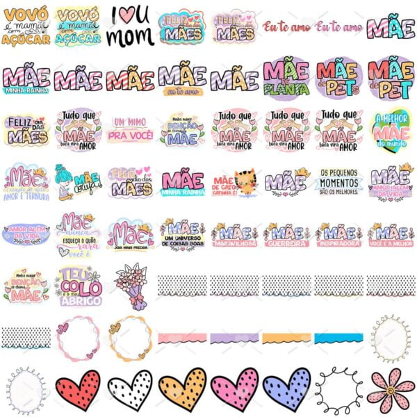 Pack Imagens Png Dia Das Maes Frases Elementos Personalizar 4