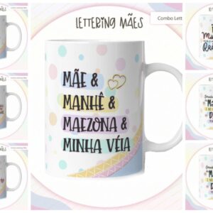 pack lettering artes canecas dia das maes arquivo digital pack lettering artes canecas dia das maes