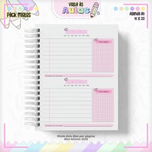 pack miolo agendas escolares a5 2025 arquivo digital pack miolo agendas escolares a5
