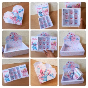 Pack PDF Caixinhas Stitch Para Surpresa de Dia dos Namorados